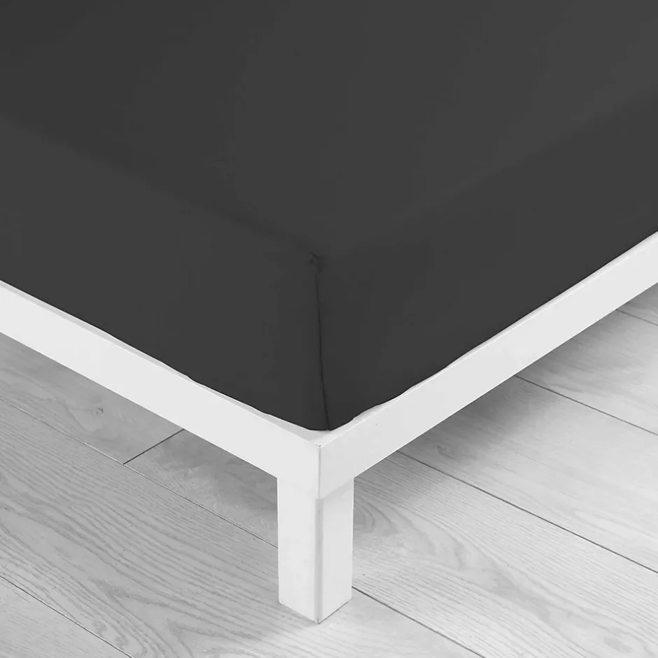 Eden Drap housse coton 57 fils noir 90 x 190 cm