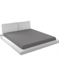 Mani Textile Drap Housse coton Biologique Anthracite - 160x200cm Discount