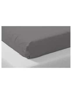 Mani Textile Drap Housse coton Biologique Anthracite - 160x200cm Discount