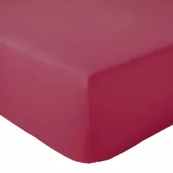 Tradilinge Drap Housse coton bonnet 23 cm fabriqué en France (180x190 cm - Rose foncé) Hot