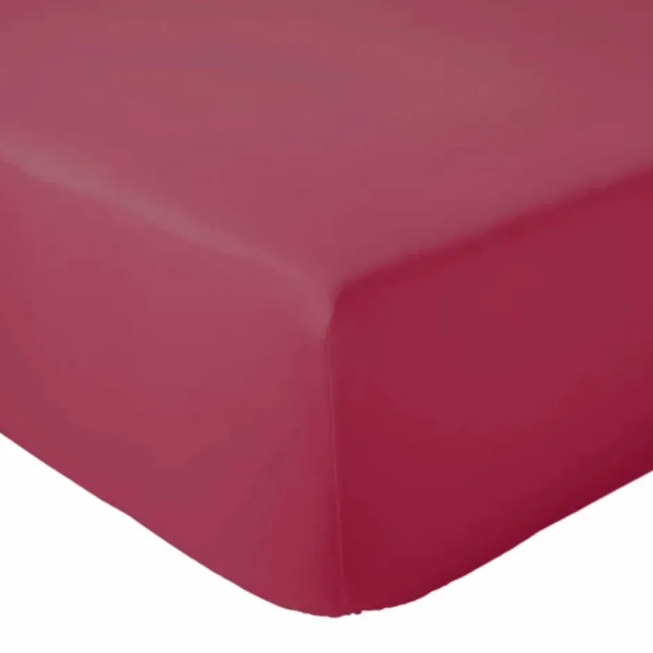 Tradilinge Drap Housse coton bonnet 23 cm fabriqué en France (180x190 cm - Rose foncé) Hot