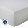 Tradilinge Drap Housse coton bonnet 23 cm fabriqué en France (180x190 cm - Gris Galet)