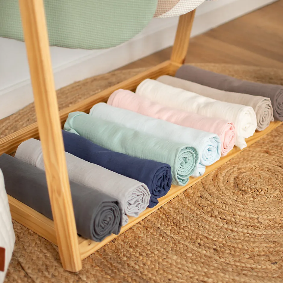 Sevira Kids Drap housse couffin en double gaze à carreaux