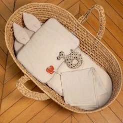 Sevira Kids Drap housse couffin ovale en gaze de coton Jeanne