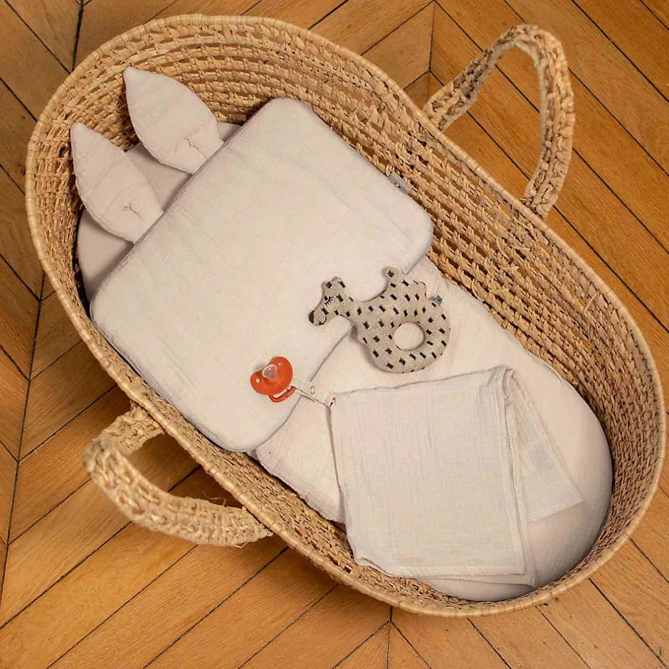Sevira Kids Drap housse couffin ovale en gaze de coton Jeanne