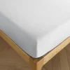 Sleep Retreat Drap housse "Drift" pur coton teint lavé 57 fils/cm² toutes dimensions - Blanc - 180 x 200 cm bonnet de 30 cm