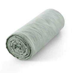 Sleep Retreat Drap housse "Drift" pur coton teint lavé 57 fils/cm² toutes dimensions - Vert - 180 x 200 cm bonnet de 30 cm