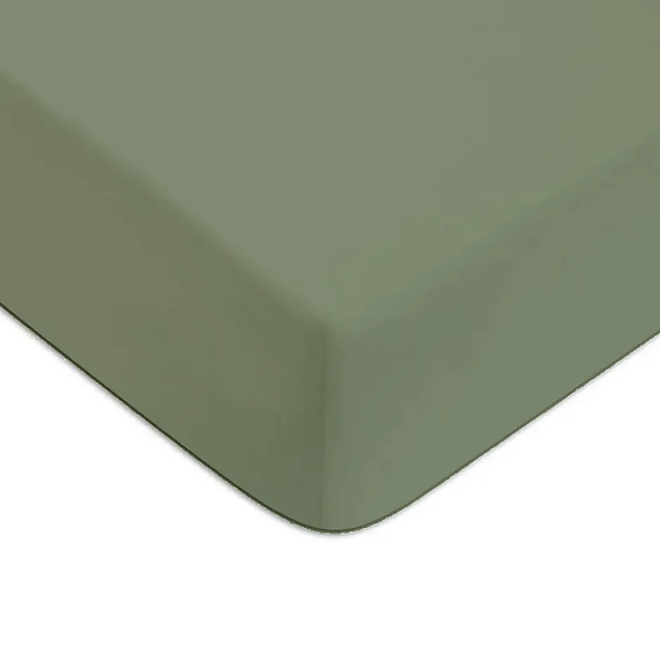 Future Home Drap housse en coton 57 fils uni bonnet 25cm 90x200cm Outlet