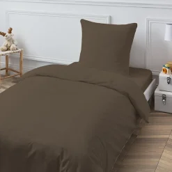 Future Home Drap housse en coton 57 fils uni bonnet 25cm 90x190cm