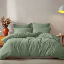 Sensei Maison Drap housse en coton bonnet 30 cm Sauge 80x200 cm STUDIO Outlet