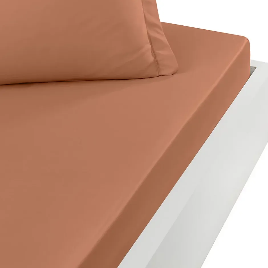Sensei Maison Drap housse en coton bonnet 30 cm Brique 80x200 cm STUDIO Hot