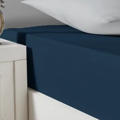 Sensei Maison Drap housse en coton lavé biologique bonnet 30 cm Denim 160x200 cm ORGANIKA