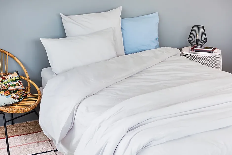 Toison d'Or Drap housse en coton Lavé (160x200 cm - Gris Perle) Discount