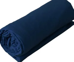 Toison d'Or Drap housse en coton Lavé (140x190 cm - Bleu Pétrole) Outlet