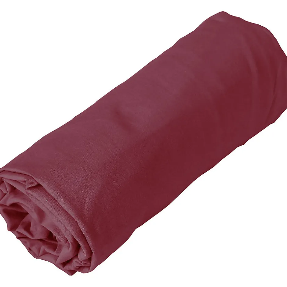 Toison d'Or Drap housse en coton Lavé (180x200 cm - Griotte)