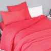Toison d'Or Drap housse en coton Lavé (90x190 cm - Rouge)