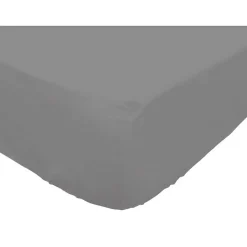 Soleil D'Ocre Drap housse en coton 160x200 cm PERCALE gris, par