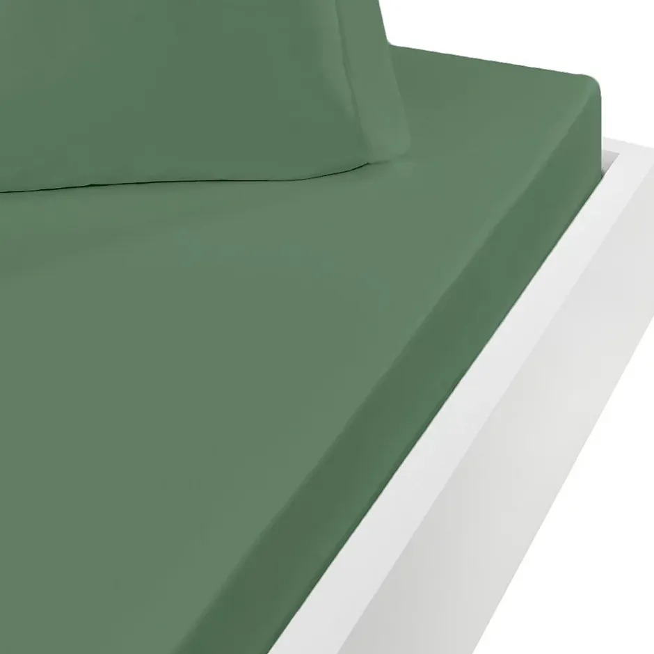 Sensei Maison Drap housse en flanelle de coton bonnet 30 cm Lichen 180x200 cm KLAPPEN Best