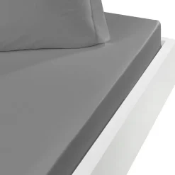 Sensei Maison Drap housse en flanelle de coton bonnet 30 cm Gris Perle 80x200 cm KLAPPEN