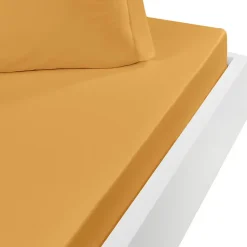 Sensei Maison Drap housse en flanelle de coton bonnet 30 cm Caramel 90x190 cm KLAPPEN Clearance