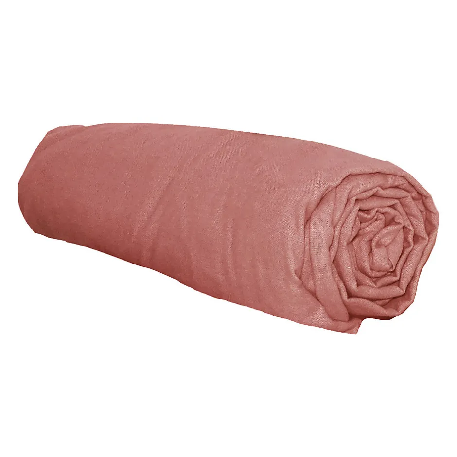 Tradilinge Drap housse en flanelle (160x200 cm - Terracotta)