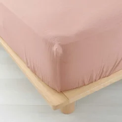 Douceur D'Intérieur Drap Housse en gaze de coton (140x190 cm - Rose)