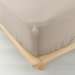 Douceur D'Intérieur Drap Housse en gaze de coton (160x200 cm - Sable)
