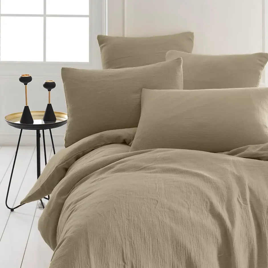Sensei Maison Drap housse en gaze de coton bonnet 30 cm Sable 160x200 cm LOFT