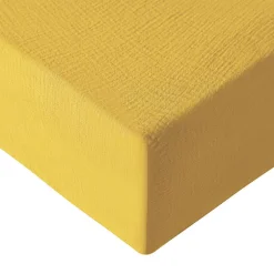 Sensei Maison Drap housse en gaze de coton bonnet 30 cm Miel 80x200 cm LOFT