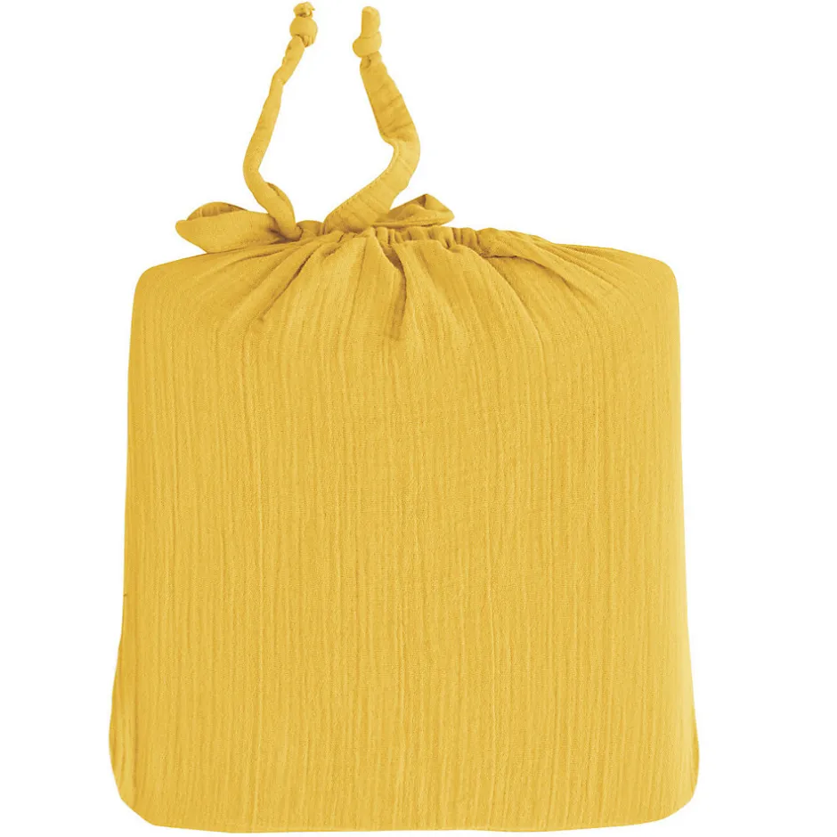 Sensei Maison Drap housse en gaze de coton bonnet 30 cm Miel 80x200 cm LOFT