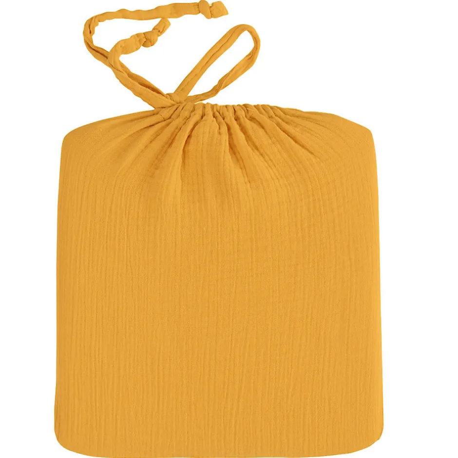 Sensei Maison Drap housse en gaze de coton bonnet 30 cm Miel 80x200 cm LOFT