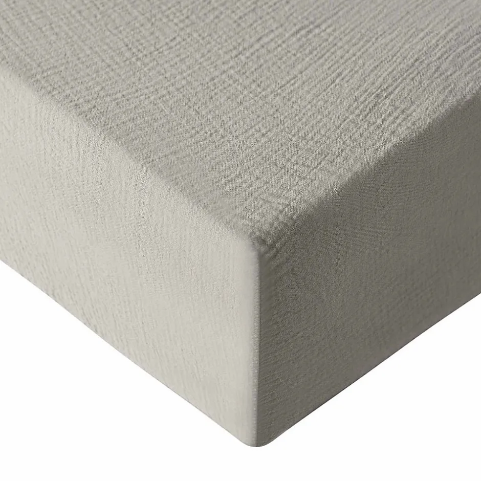 Sensei Maison Drap housse en gaze de coton bonnet 30 cm Gris Perle 180x200 cm LOFT