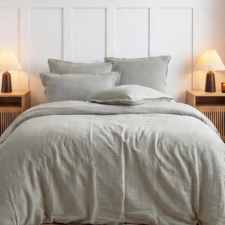 Sensei Maison Drap housse en gaze de coton bonnet 30 cm Gris Perle 180x200 cm LOFT