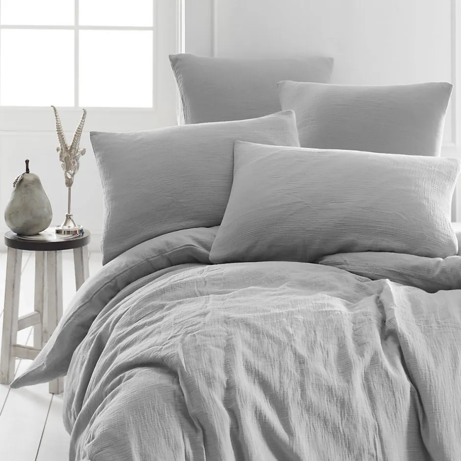 Sensei Maison Drap housse en gaze de coton bonnet 30 cm Gris Perle 180x200 cm LOFT