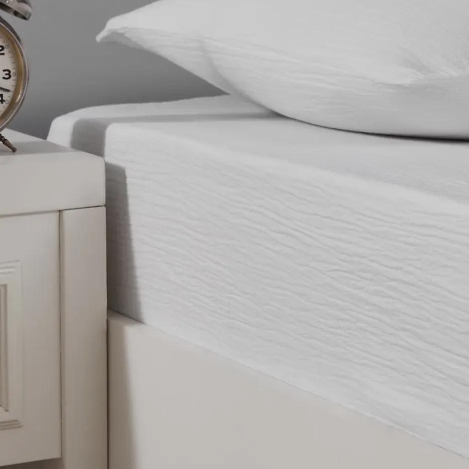 Sensei Maison Drap housse en gaze de coton bonnet 30 cm Blanc 140x200 cm LOFT Outlet