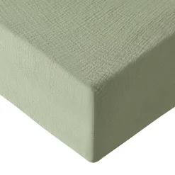 Sensei Maison Drap housse en gaze de coton bonnet 30 cm Sauge 160x200 cm LOFT Sale