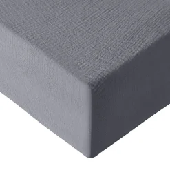 Sensei Maison Drap housse en gaze de coton bonnet 30 cm Ardoise 160x200 cm LOFT