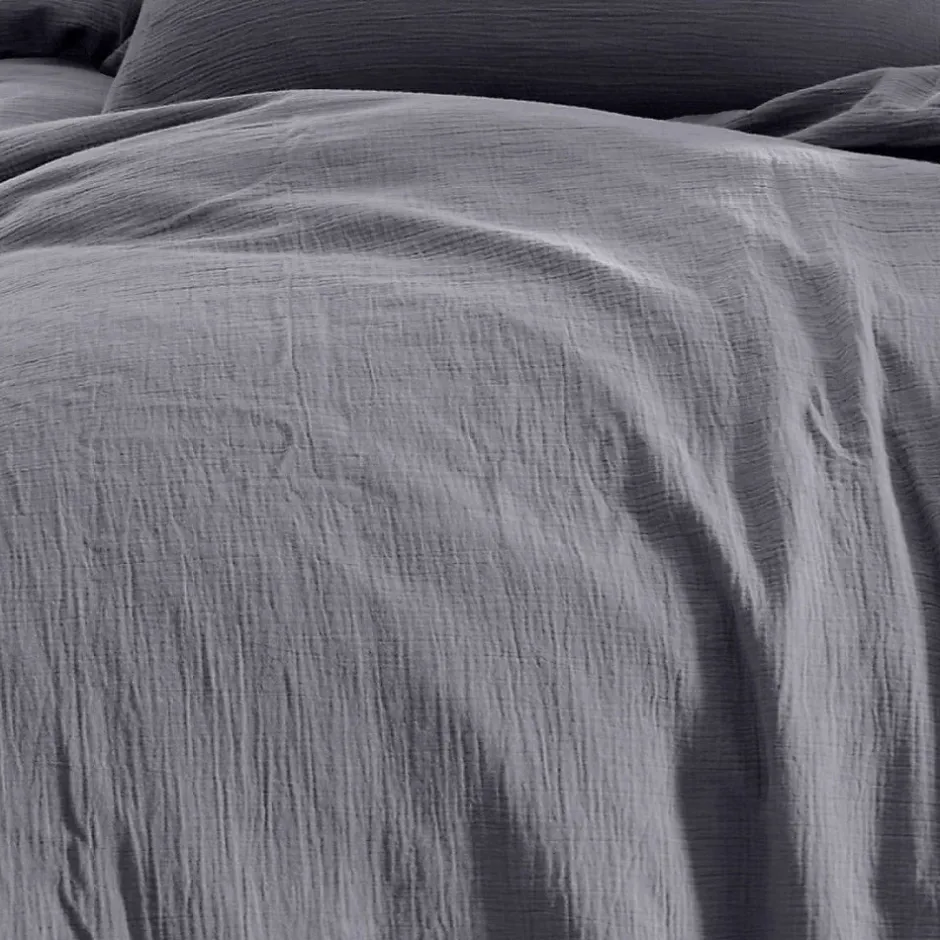 Sensei Maison Drap housse en gaze de coton bonnet 30 cm Ardoise 160x200 cm LOFT