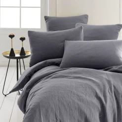 Sensei Maison Drap housse en gaze de coton bonnet 30 cm Ardoise 160x200 cm LOFT