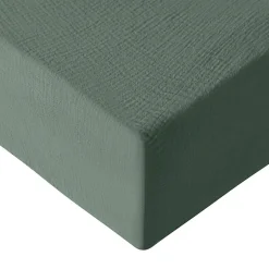 Sensei Maison Drap housse en gaze de coton bonnet 30 cm Lichen 80x200 cm LOFT