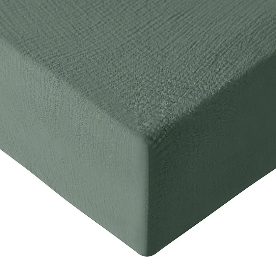 Sensei Maison Drap housse en gaze de coton bonnet 30 cm Lichen 80x200 cm LOFT