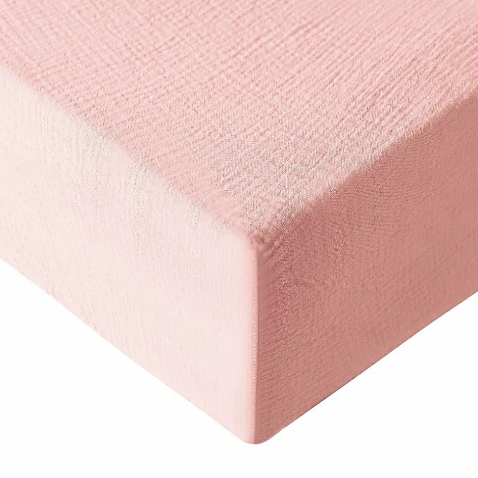 Sensei Maison Drap housse en gaze de coton bonnet 30 cm Poudre 140x200 cm LOFT