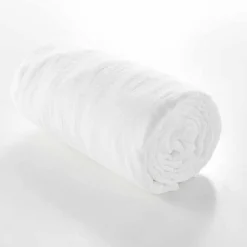 Douceur D'Intérieur Drap Housse en gaze de coton (140x190 cm - Blanc)