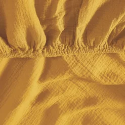 Sensei Maison Drap housse en gaze de coton bonnet 30 cm Caramel 80x200 cm LOFT Online