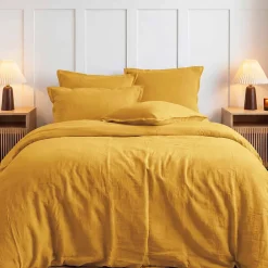 Sensei Maison Drap housse en gaze de coton bonnet 30 cm Caramel 80x200 cm LOFT Online