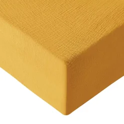 Sensei Maison Drap housse en gaze de coton bonnet 30 cm Caramel 80x200 cm LOFT Online