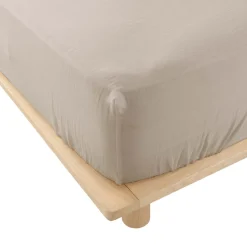 Eden Drap housse en gaze de coton 160 x 200 cm Tendance uni sable Online