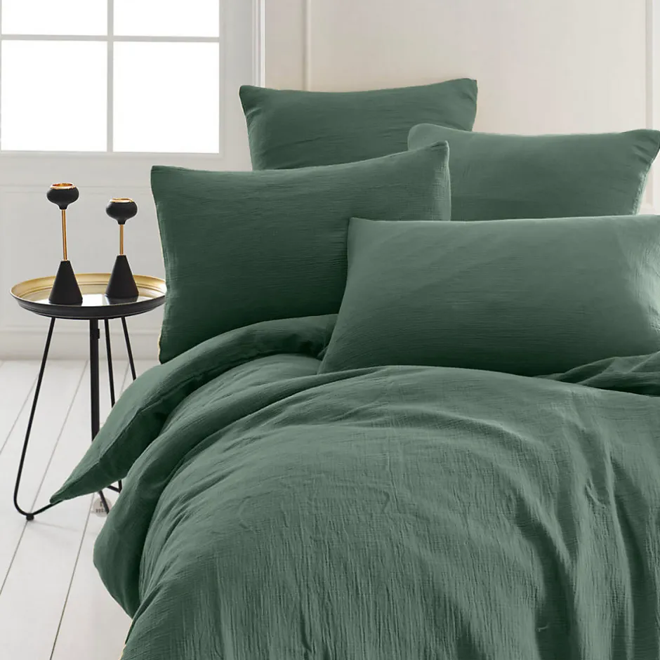 Sensei Maison Drap housse en gaze de coton bonnet 30 cm Lichen 90x200 cm LOFT