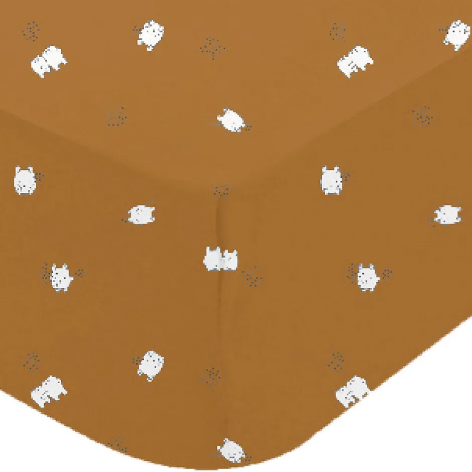 Domiva Drap housse en jersey de coton motif enfantin (70x140 cm - Bronze)