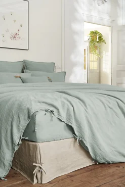 Eden Drap Housse en Lin Lavé 140 x 190 cm Caramel